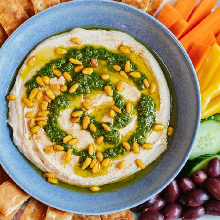 White bean hummus with herb salsa Parsley & Parm