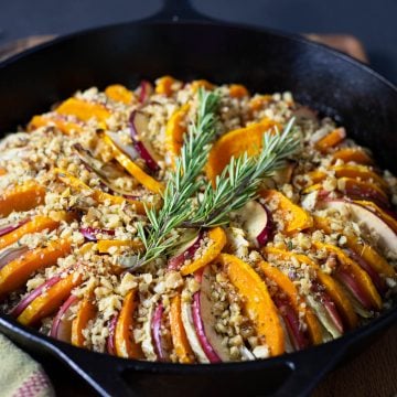 butternut squash, apple, and fennel tian