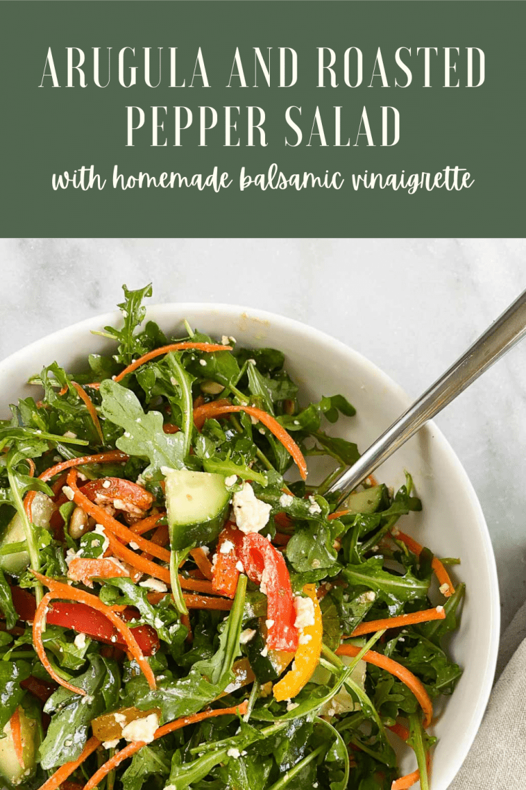 Arugula and Roasted Pepper Salad with Balsamic Vinaigrette - Parsley & Parm