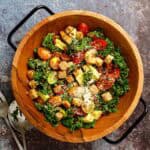 kale caesar salad in a bowl