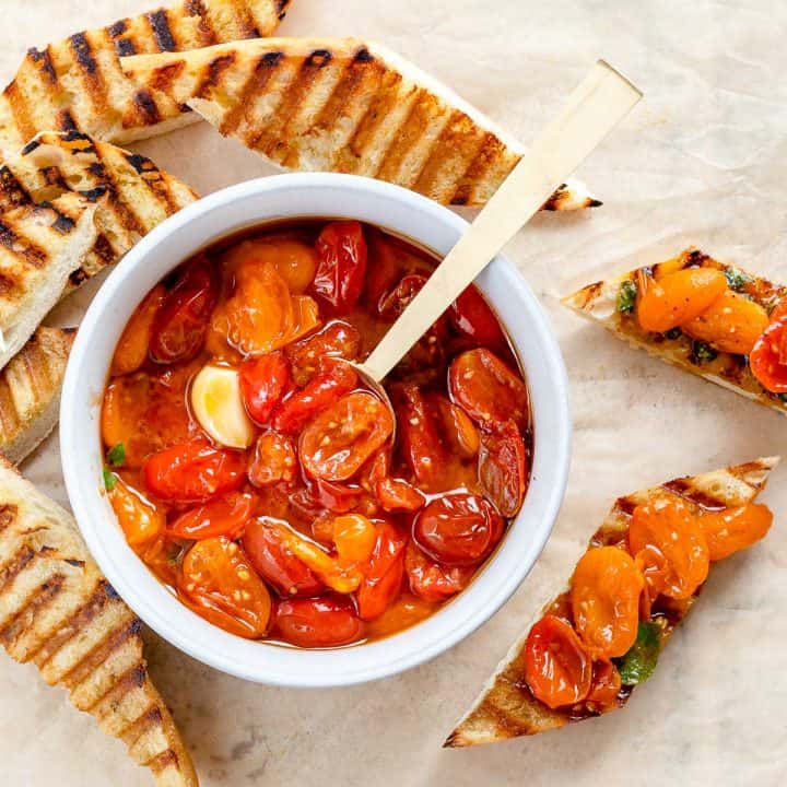 Stovetop Cherry Tomato Confit Parsley & Parm
