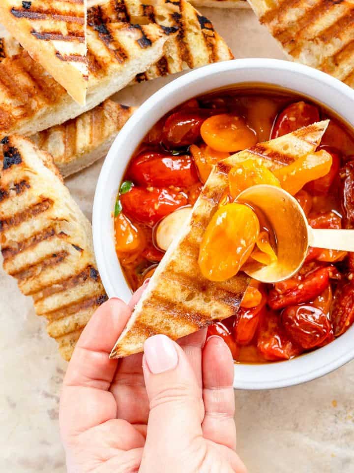 Stovetop Cherry Tomato Confit Parsley & Parm