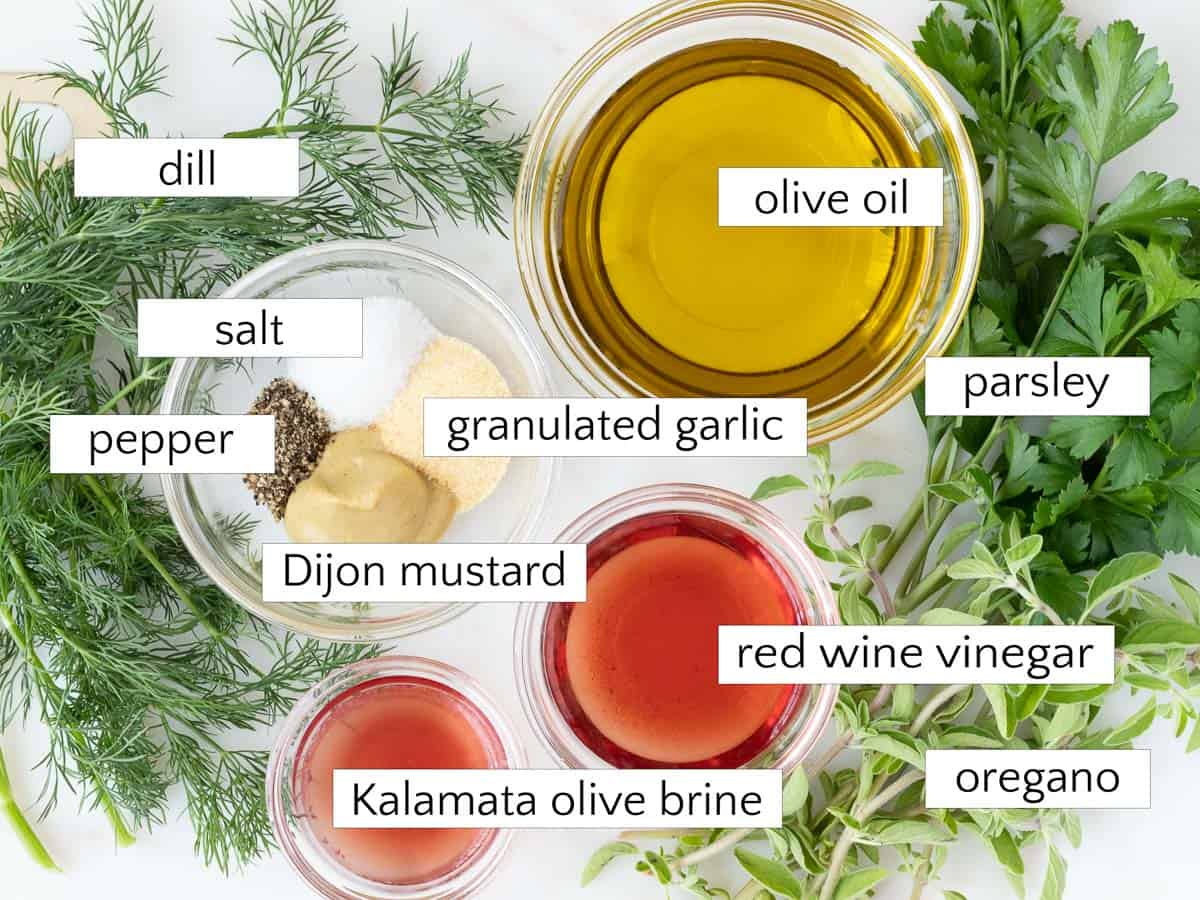 Ingredients for Mediterranean Herb Vinaigrette