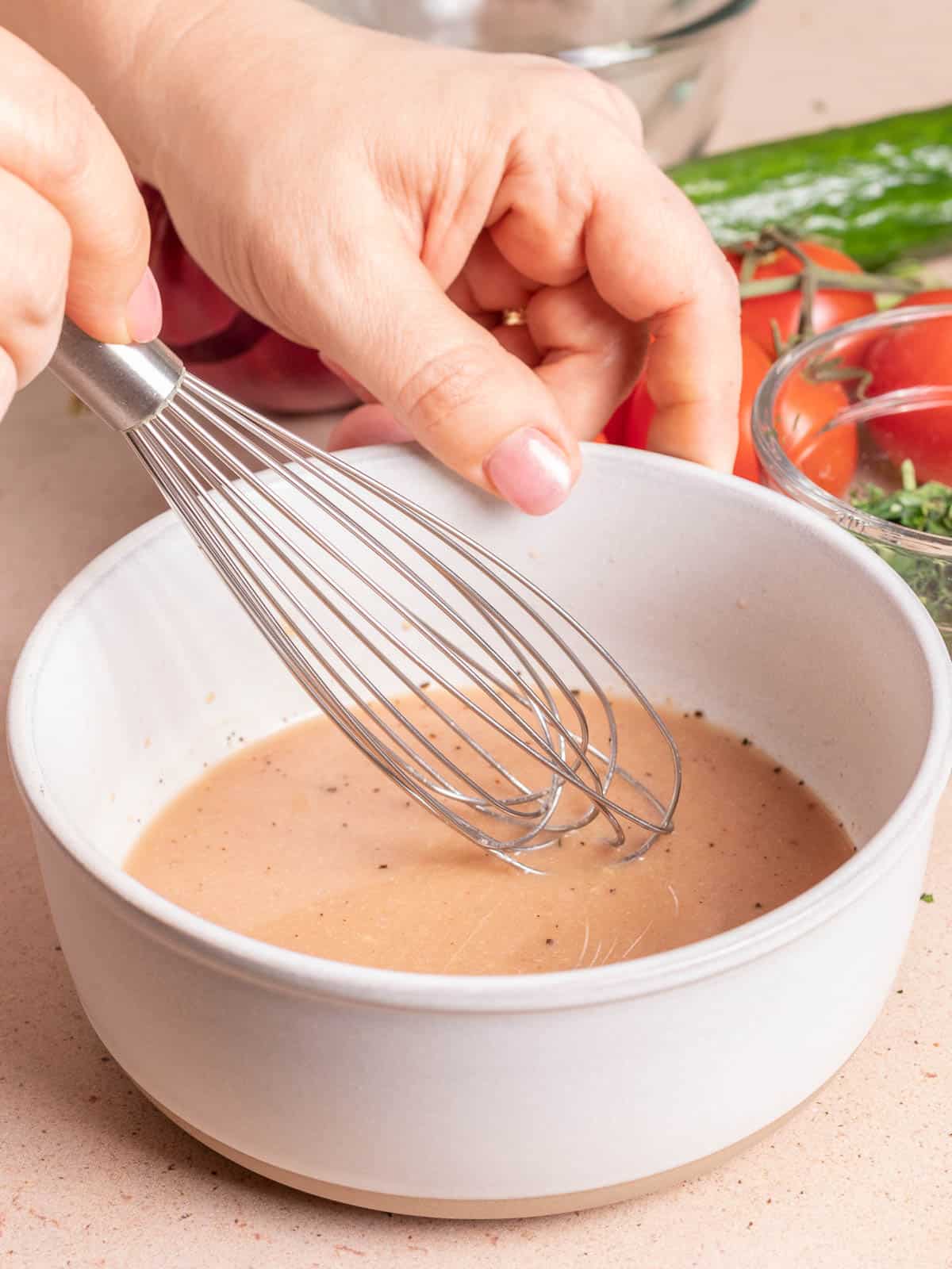 Whisking emulsifiers for Mediterranean Herb Vinaigrette