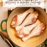 Pinterest pin for homemade turkey broth without a whole turkey.