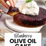 Pinterest Pin for Blueberry olive oil cake