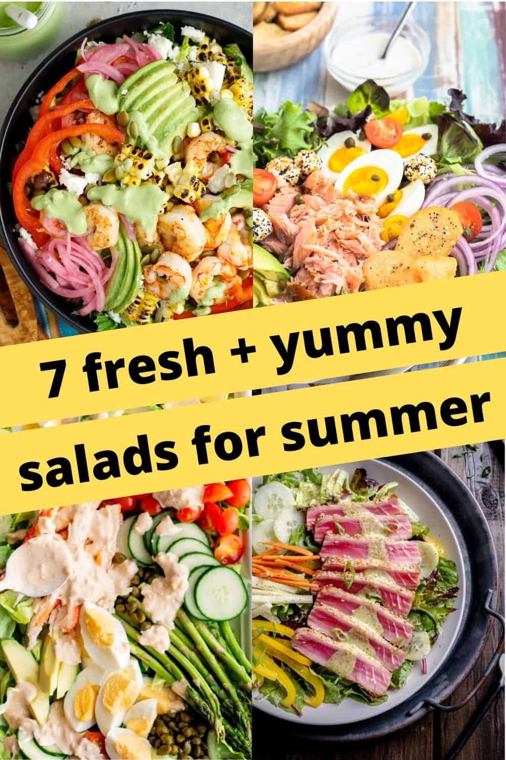 pinterest pin for summer salads for seafood lovers