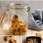 Pinterest pin for homemade air fryer croutons.
