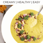 Pinterest pin for broccolini soup