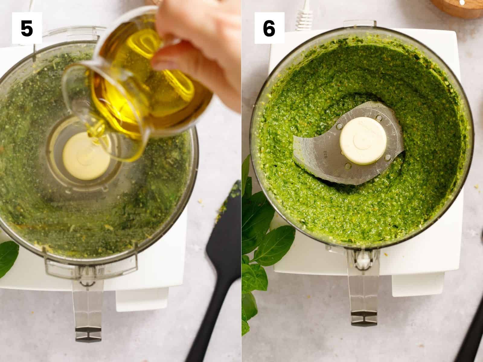 How to make easy basil pesto in a food processor.