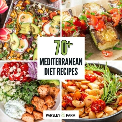 feature image for Mediterranean diet recipes roundup